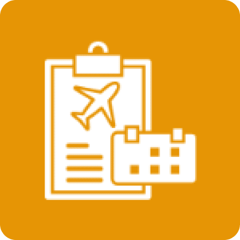 Travel itinerary and calendar icon